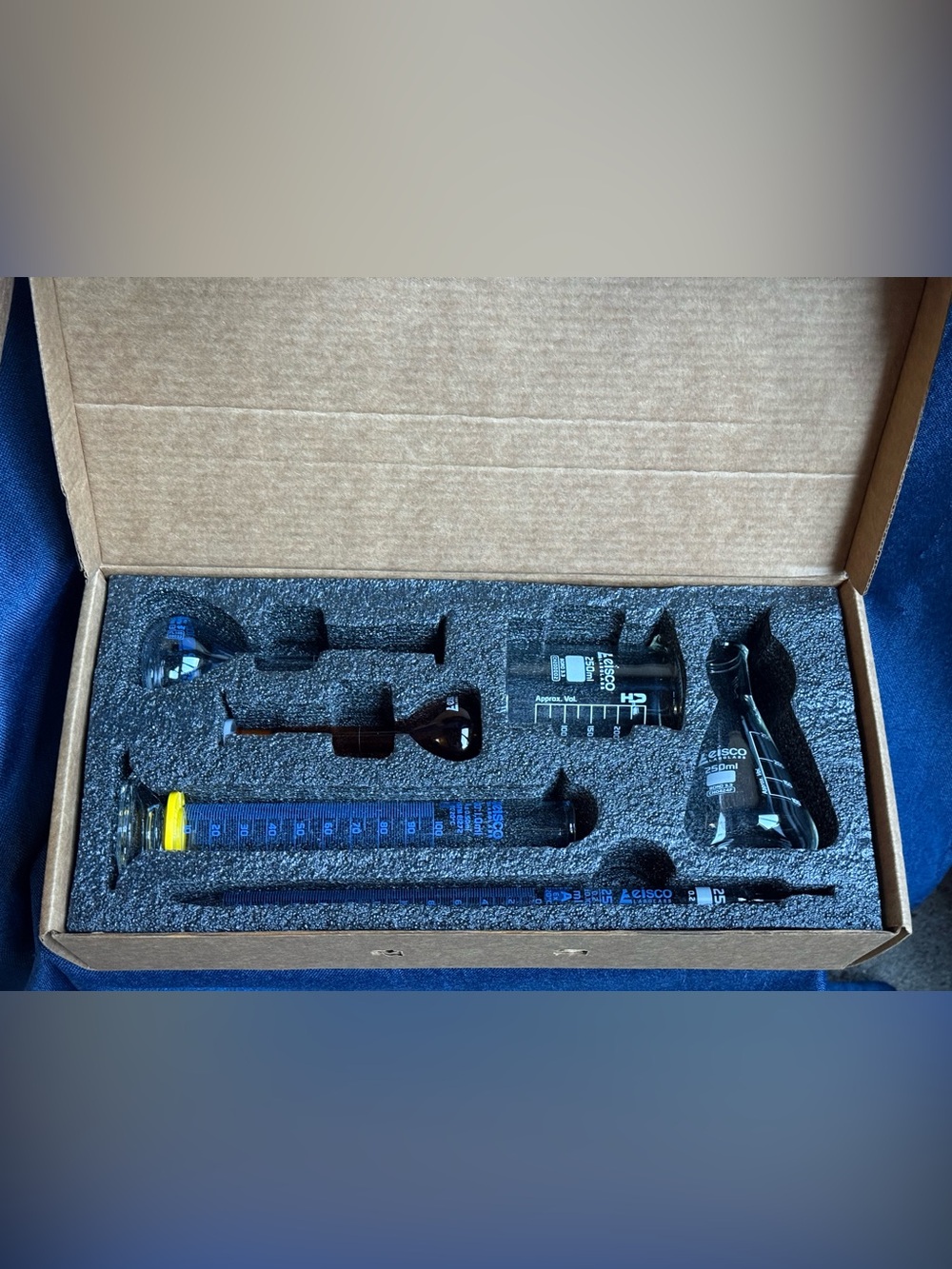 Eisco Labs Glassware Sample Kit Modified GLSMKIT22 6-Piece Science Lab Set Boxed